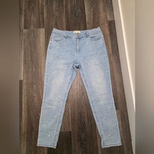 Charlie B Light Blue Emroidered Stretch Jeans